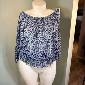 174. Lane Bryant Blue Leopard Print Women's Top